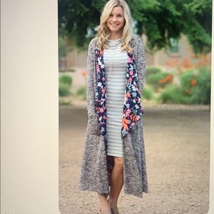 NWT. Lularoe Sarah cardigan blue/grey cardigan